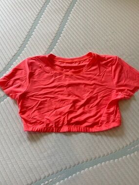 Aerie Neon Coral Crop T-Shirt